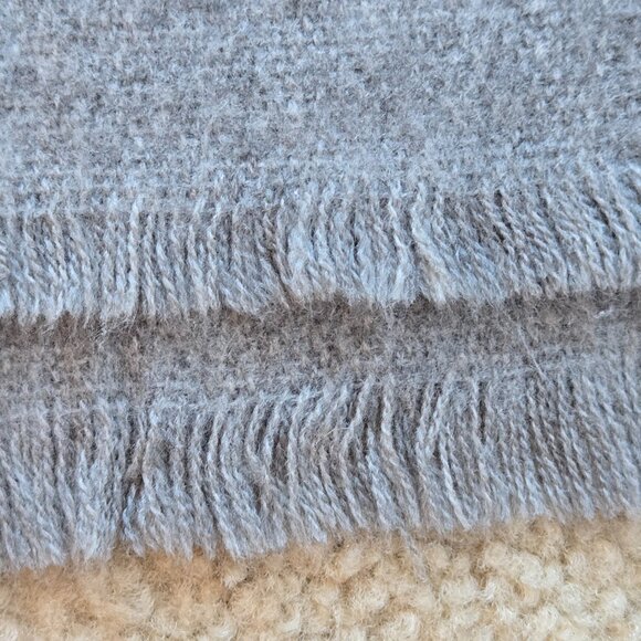 NWOT Woven Wool Scarf Grey - Picture 2 of 5